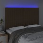 Kopfteil mit LED-Leuchten aus dunkelbraunem Stoff, 144 x 5 x 118/128 cm von , Kopf- und Fußteile - Ref: Foro24-3122663, Preis...