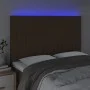 Kopfteil mit LED-Leuchten aus dunkelbraunem Stoff, 144 x 5 x 118/128 cm von , Kopf- und Fußteile - Ref: Foro24-3122663, Preis...