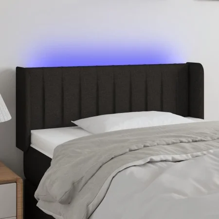 Black fabric headboard with LED 93x16x78/88 cm by , Headboards and footboards - Ref: Foro24-3123458, Price: 45,64 €, Discount: %