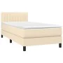 Box spring bed mattress and LED lights cream fabric 90x200 cm by , Beds and slatted bases - Ref: Foro24-3133290, Price: 282,9...