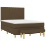 Box spring bed with dark brown fabric mattress 140x190 cm by , Beds and slatted bases - Ref: Foro24-3137312, Price: 529,48 €,...