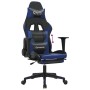 Silla gaming con reposapiés cuero sintético negro azul en Sillas gaming | Comprar online en Foro24