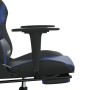 Silla gaming con reposapiés cuero sintético negro azul en Sillas gaming | Comprar online en Foro24