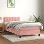 Cama box spring con colchón terciopelo rosa 90x190 cm de , Camas y somieres - Ref: Foro24-3141400, Precio: 310,73 €, Descuent...