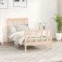 Bed frame with solid pine wood headboard 100x200 cm by , Beds and slatted bases - Ref: Foro24-3188196, Price: 115,47 €, Disco...