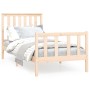 Bed frame with solid pine wood headboard 100x200 cm by , Beds and slatted bases - Ref: Foro24-3188196, Price: 117,13 €, Disco...