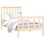 Bed frame with solid pine wood headboard 100x200 cm by , Beds and slatted bases - Ref: Foro24-3188196, Price: 115,47 €, Disco...