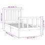 Bed frame with solid pine wood headboard 100x200 cm by , Beds and slatted bases - Ref: Foro24-3188196, Price: 117,13 €, Disco...