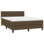 Box spring bed mattress LED lights dark brown fabric 140x200cm by , Beds and slatted bases - Ref: Foro24-3133320, Price: 417,...