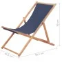 Klappbarer Strandstuhl aus Stoff und blauer Holzstruktur von vidaXL, Gartenstühle - Ref: Foro24-44000, Preis: 57,12 €, Rabatt: %