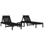 Liegestühle mit Tisch, 2 Stück Massivholz aus schwarzem Kiefernholz. von , Liegen - Ref: Foro24-3157683, Preis: 239,41 €, Rab...