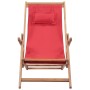 Folding beach chair made of fabric and red wooden structure by vidaXL, Garden chairs - Ref: Foro24-43995, Price: 66,57 €, Dis...