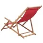 Folding beach chair made of fabric and red wooden structure by vidaXL, Garden chairs - Ref: Foro24-43995, Price: 64,99 €, Dis...