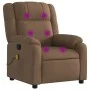 Sillón reclinable con masaje de tela marrón by , Armchairs - Ref: Foro24-373552, Price: 224,36 €, Discount: %