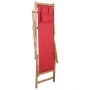 Folding beach chair made of fabric and red wooden structure by vidaXL, Garden chairs - Ref: Foro24-43995, Price: 64,99 €, Dis...