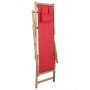 Klappbarer Strandstuhl aus Stoff und roter Holzstruktur von vidaXL, Gartenstühle - Ref: Foro24-43995, Preis: 66,57 €, Rabatt: %
