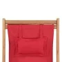 Folding beach chair made of fabric and red wooden structure by vidaXL, Garden chairs - Ref: Foro24-43995, Price: 64,99 €, Dis...