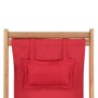 Klappbarer Strandstuhl aus Stoff und roter Holzstruktur von vidaXL, Gartenstühle - Ref: Foro24-43995, Preis: 66,57 €, Rabatt: %
