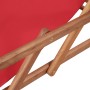 Klappbarer Strandstuhl aus Stoff und roter Holzstruktur von vidaXL, Gartenstühle - Ref: Foro24-43995, Preis: 66,57 €, Rabatt: %