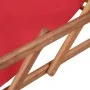 Klappbarer Strandstuhl aus Stoff und roter Holzstruktur von vidaXL, Gartenstühle - Ref: Foro24-43995, Preis: 66,26 €, Rabatt: %
