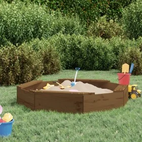 Sandkasten mit achteckigen Sitzen aus massivem Kiefernholz in Honigbraun. von , Sandkästen - Ref: Foro24-825012, Preis: 62,15...