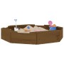 Arenero con asientos octógono madera maciza de pino marrón miel by , sandboxes - Ref: Foro24-825012, Price: 62,93 €, Discount: %