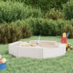 Arenero con asientos octógono madera maciza de pino blanco by , sandboxes - Ref: Foro24-825010, Price: 46,00 €, Discount: %