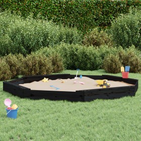 Sandkasten mit achteckigen Sitzen aus massivem schwarzen Kiefernholz. von , Sandkästen - Ref: Foro24-825027, Preis: 141,68 €,...
