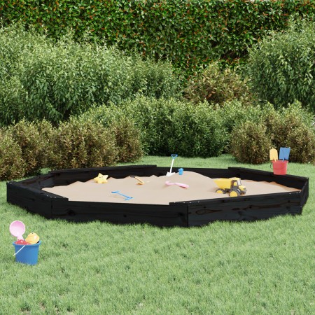 Arenero con asientos octógono madera maciza de pino negro by , sandboxes - Ref: Foro24-825027, Price: 141,68 €, Discount: %