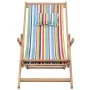 Folding beach chair fabric and multicolored wooden structure by vidaXL, Garden chairs - Ref: Foro24-43998, Price: 79,68 €, Di...