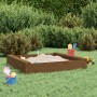 Sandkasten mit quadratischen Sitzen aus massivem Kiefernholz in Honigbraun. von , Sandkästen - Ref: Foro24-825033, Preis: 56,...