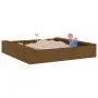 Arenero con asientos cuadrado madera maciza de pino marrón miel de , Cajones de arena - Ref: Foro24-825033, Precio: 41,58 €, ...