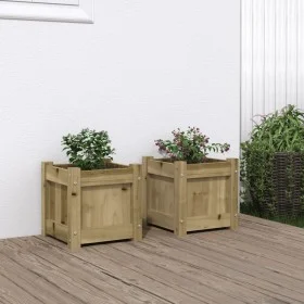 Jardineras de exterior 2 unidades madera impregnada de pino by , Pots and planters - Ref: Foro24-837403, Price: 59,75 €, Disc...