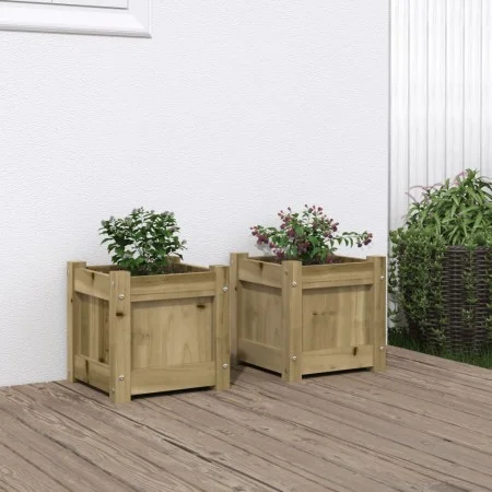 Außenblumenkästen, 2 Stück, imprägniertes Kiefernholz. von , Töpfe und Pflanzgefäße - Ref: Foro24-837403, Preis: 59,75 €, Rab...