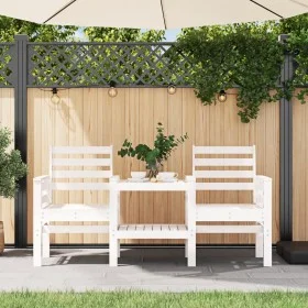 Gartenbank mit Tisch, 2 Sitzplätze, Massivholz aus weißer Kiefer. von , Gartenbänke - Ref: Foro24-825157, Preis: 171,95 €, Ra...