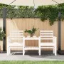 Banco de jardín con mesa 2 plazas madera maciza de pino blanco by , garden benches - Ref: Foro24-825157, Price: 171,84 €, Dis...