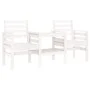 Banco de jardín con mesa 2 plazas madera maciza de pino blanco by , garden benches - Ref: Foro24-825157, Price: 171,84 €, Dis...