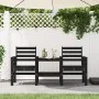 Banco de jardín con mesa 2 plazas madera maciza de pino negro de , Bancos de jardín - Ref: Foro24-825160, Precio: 172,05 €, D...