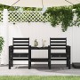 Banco de jardín con mesa 2 plazas madera maciza de pino negro by , garden benches - Ref: Foro24-825160, Price: 174,37 €, Disc...