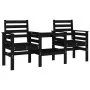 Banco de jardín con mesa 2 plazas madera maciza de pino negro de , Bancos de jardín - Ref: Foro24-825160, Precio: 172,05 €, D...