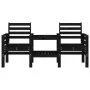 Banco de jardín con mesa 2 plazas madera maciza de pino negro de , Bancos de jardín - Ref: Foro24-825160, Precio: 172,05 €, D...