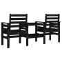 Banco de jardín con mesa 2 plazas madera maciza de pino negro de , Bancos de jardín - Ref: Foro24-825160, Precio: 172,05 €, D...