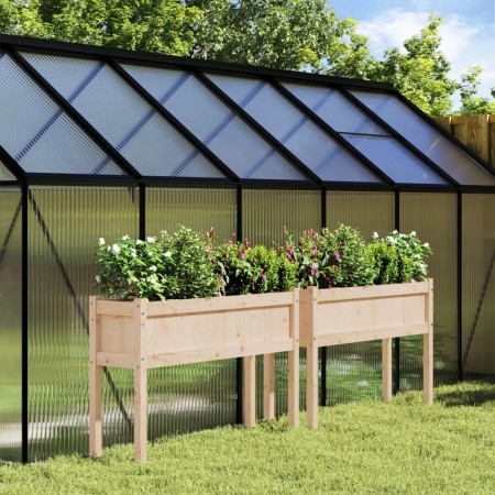 Jardineras de exterior con patas 2 uds madera maciza de pino de , Maceteros y jardineras - Ref: Foro24-837565, Precio: 101,82...