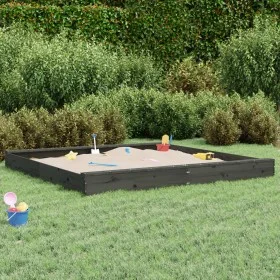 Sandkasten mit quadratischen Sitzen aus massivem grauem Kiefernholz. von , Sandkästen - Ref: Foro24-825046, Preis: 150,78 €, ...