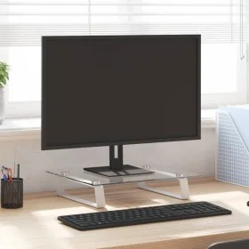 Soporte de monitor vidrio templado y metal blanco 40x35x8 cm by , Computer bases and risers - Ref: Foro24-374219, Price: 24,0...