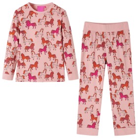 Pijama infantil de manga larga rosa claro 104