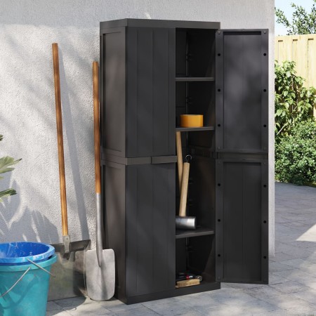 Außenlagerschrank aus schwarzem PP 65x37x165 cm von , Schließfächer und Lagerschränke - Ref: Foro24-364206, Preis: 173,82 €, ...