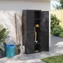 Außenlagerschrank aus schwarzem PP 65x37x165 cm von , Schließfächer und Lagerschränke - Ref: Foro24-364206, Preis: 157,99 €, ...