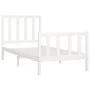 Estructura de cama madera maciza de pino blanco 100x200 cm de , Camas y somieres - Ref: Foro24-3106824, Precio: 124,52 €, Des...