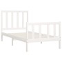 Massives Bettgestell aus weißem Kiefernholz, 100 x 200 cm von , Betten und Lattenroste - Ref: Foro24-3106824, Preis: 126,46 €...